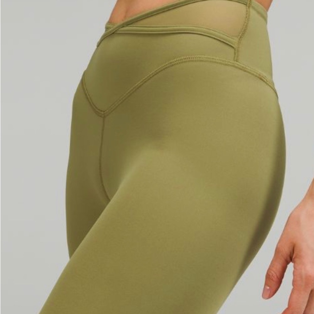 Lululemon Nulu Crisscross leggings with mesh features and optional stirrups